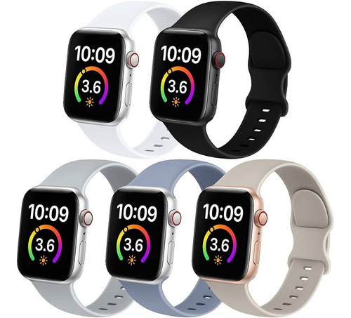 5 Correas Compatibles C/ Apple Watch- 42mm/44mm/45mm