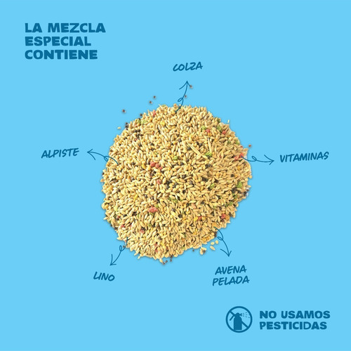 Imagen 2 de 6 de Mezcla Especial Canarios Alimento Aves Pajaros 750gr