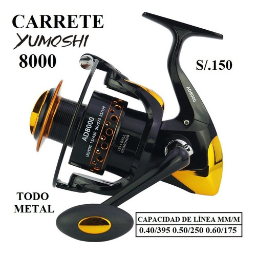 Imagen 2 de 4 de Carrete De Pesca Yumoshi 8000 Surfcasting Reel Pescar