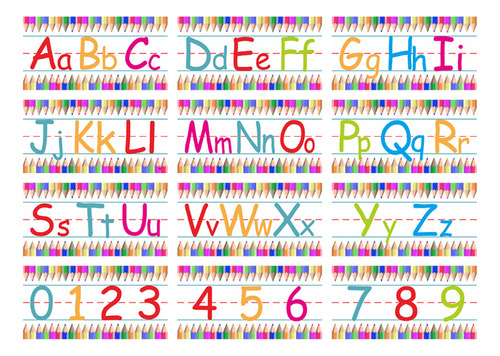 Adhesivos De Pared Alfanuméricos Abc Stickers Para Niños Peq