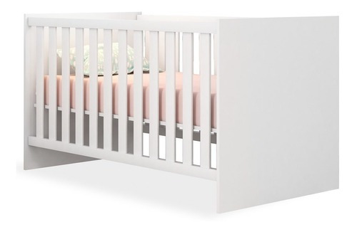 Qmovi 1344 berço mini vira cama para quarto de bebê com grade removível cor branco