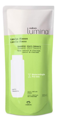Shampoo Equilibrante Cabelos Oleosos Refil Lumina 300 Ml
