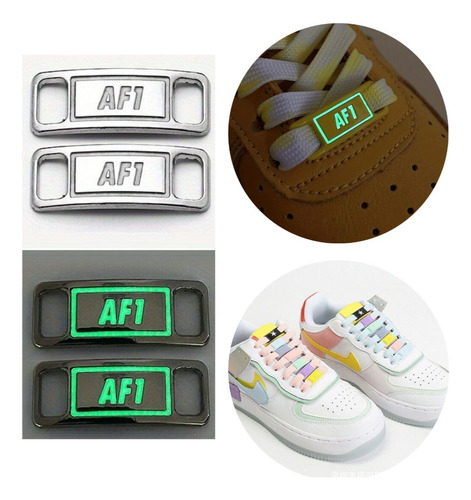 Hebilla Dije Zapatilla Air Force One Af1 Luminosos Plateado