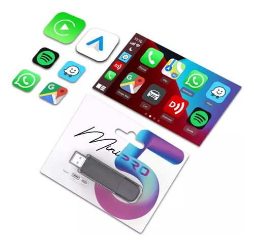 Carlinkit Para Carplay E Android Wireless Sem Fio Mini 5 Pro