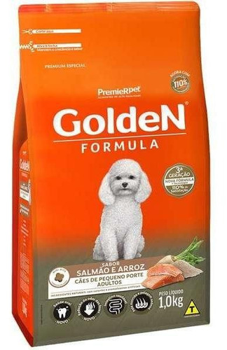 Golden Cães Adulto Raças Pequenas Salmao E Arroz 1kg