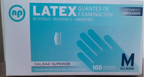 Guantes Látex Examinación X 100 Unidades ( Talle M )