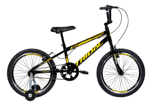 Bicicleta Aro 20 Infantil Bmx Cross Roda Lateral Tridal Cor Preto