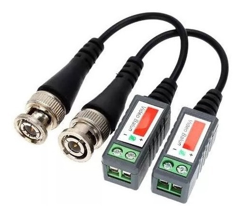 Par De Video Balun Para Camera Ahd Até 600mts Conversor Cor Preto