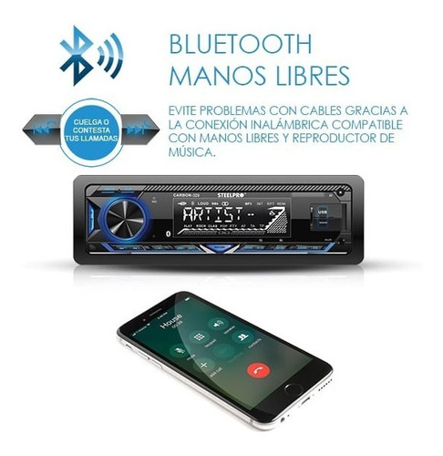 Imagen 3 de 7 de Steelpro Kit Autoestereo Bluetooth Y Bocinas 6.5 Usb-sd Card