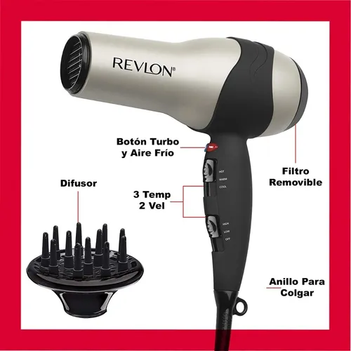 Secadora Cabello Revlon Profesional Iones Cer mica Turmalina