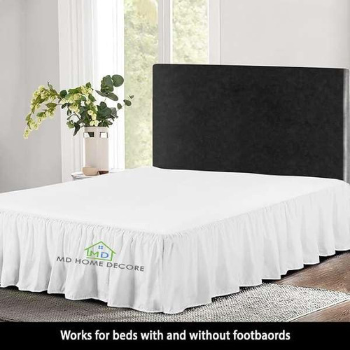 Faldón De Cama Queen Size Con Volantes - Faldón De Polvo