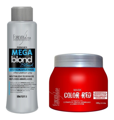 Kit Mega Blond Black E Máscara Color Red Forever Liss