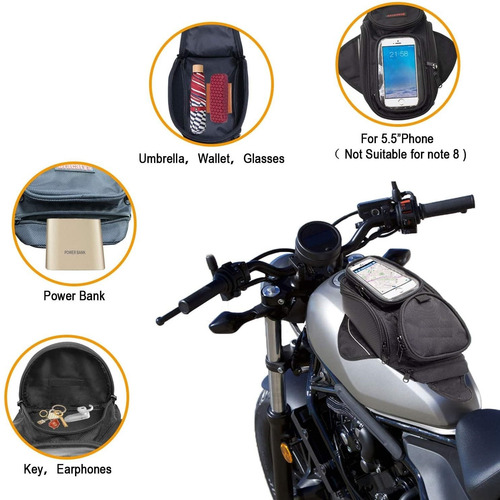 Imagen 4 de 7 de Bolso Para Tanque De Moto Con Visor Para Celular