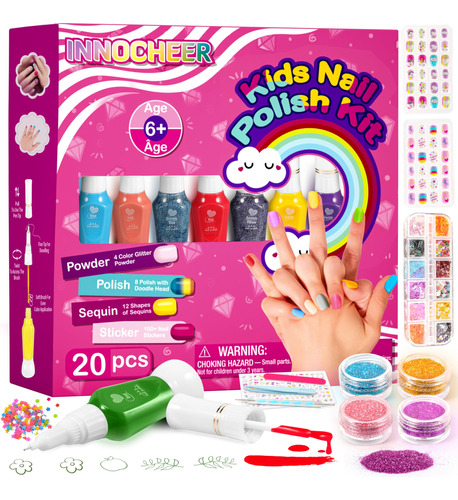 Innocheer Juego De Esmaltes De Unas Para Ninas, Kit De Arte 