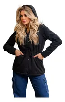 Comprar Parka Casaco Jeans Feminina Botões Comprida Denim Botoes