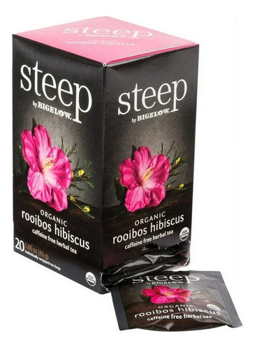 Bigelow Steep Té Herbal Orgánico Rooibos Hibiscus 20 Bolsita