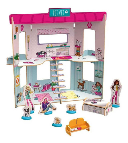 Brinquedo Barbie Playset Pet Vet Xalingo 48 Peças Ref.23198