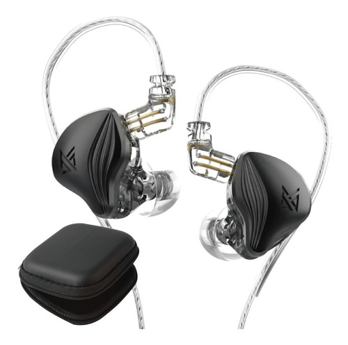Imagen 1 de 2 de Kz Zex Audifonos Con Micro + Estuche In Ear Negro Black