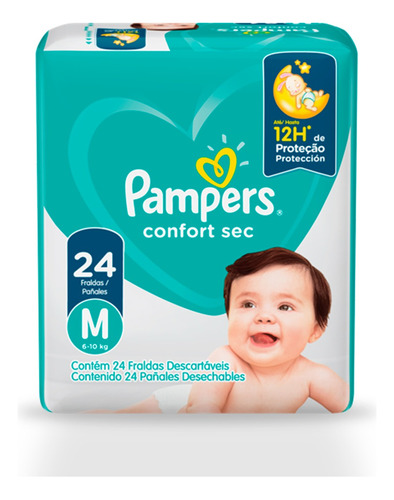 Pañales Pampers Confort Sec Talla M De 24 Unidades