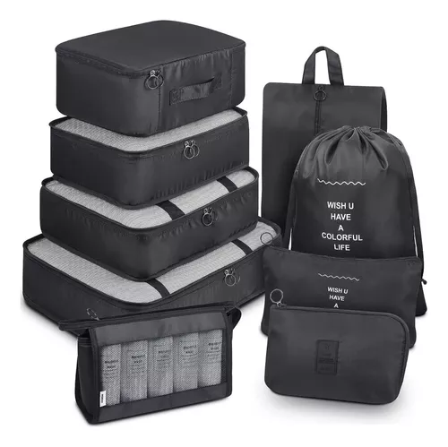 Organizador Maleta Viaje 8 en 1 Set Organizador de Equipaje Bolsas  Organizadoras Maleta de Viaje Impermeable Organizador de Maletas Bolsas  para