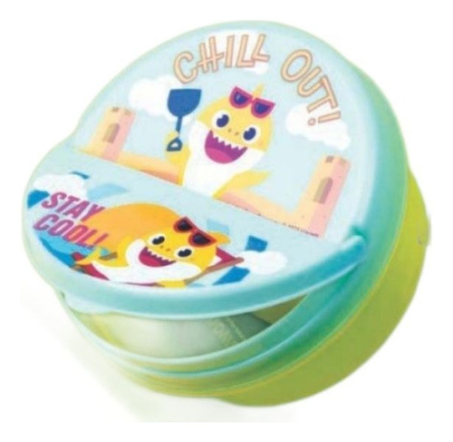 Playera Y Contenedor Con Cubierto De Baby Shark Para Niños.