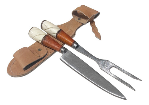 Juego De Cuchillo Tenedor Acero Artesanales