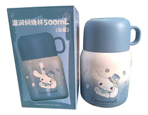 Vaso Termico Kawaii Sanrio Frio/calor Kuromi, Hello Kitty Cinnamoroll Con Raza Y Cuchara 500 Ml