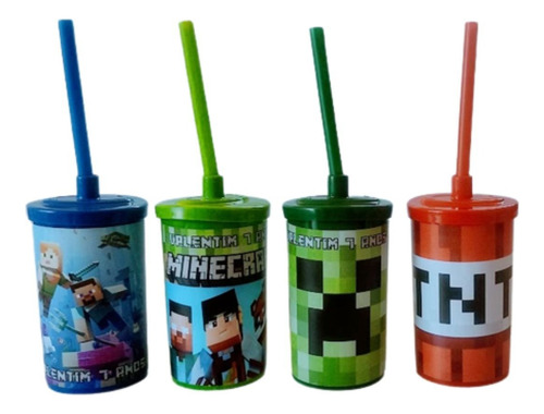 20 Copos 200ml Minecraft