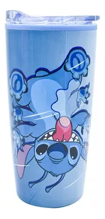 Termo Café Té Disney Stitch 450ml Recipiente Vaso Termico Color Azul