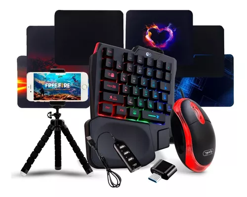 Kit Mobilador Gamer Para Jogar Com Teclado e Mouse Freefire