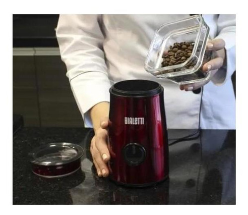 Imagem 3 de 6 de Moedor De Café Eletrico Vermelho 110v - Bialetti Original