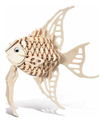 Rompecabezas 3d D Angel Fish Wood Craft Kit De Construc Rmd2