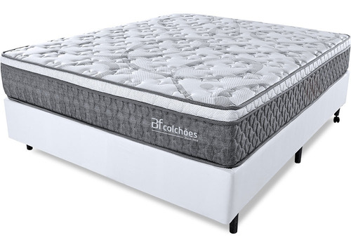 BF Colchões Smart Spring cama box Casal colchão mola ensacada e pillow top de espuma viscoelástico 138x188x61cm