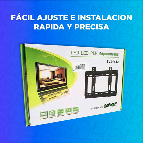 Imagen 7 de 10 de Soporte Para Tv Monitor Pared Fijo Lcd Led Universal 14 A 42