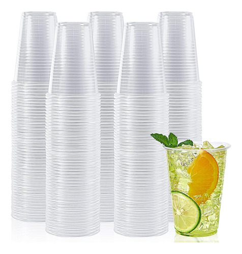 24 Set Vasos Desechables De Plástico Transparente De 300ml