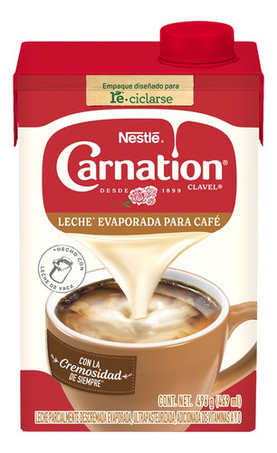 Leche Evaporada Para Café Clavel Original 496ml