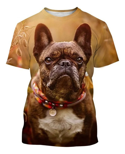 Camiseta De Manga Corta Con Estampado 3d De Perro Boxeador