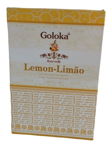 Incenso Goloka Lemon / Limão Massala 1 Cx C/12 15g