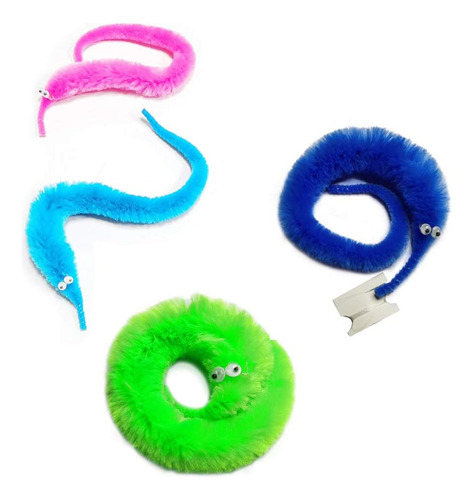 Gusanos Peludos En Hilo, 8 Colores, Para Niños Y Gatos