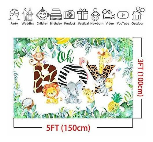 Oh Boy Telon Fondo Jungle Safari Baby Shower Photo Booth