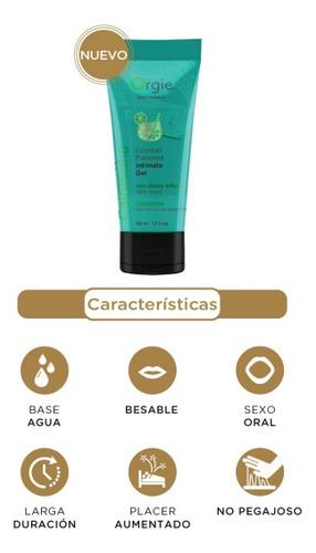 Lubricante Intimo Base Agua Orgie Lube Tube Sabor Caipirinha
