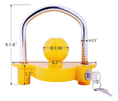 Universal Fit 1 7/8 , 2 , 2 5/16 Coupler Lock Trailer Hitch