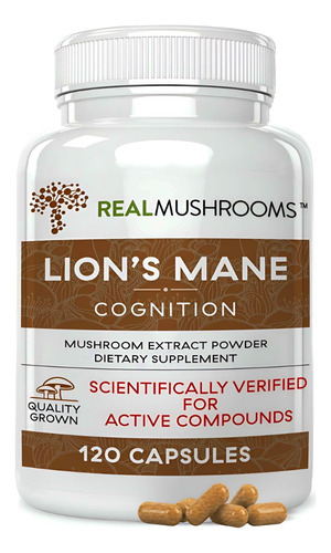 Real Mushrooms Lion's Mane Cognition 120 Cap Sabor Flavorless