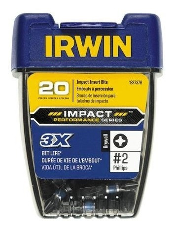 Irwin 1837378 1 «philips #2 Impacto Drywall Insertar Bits