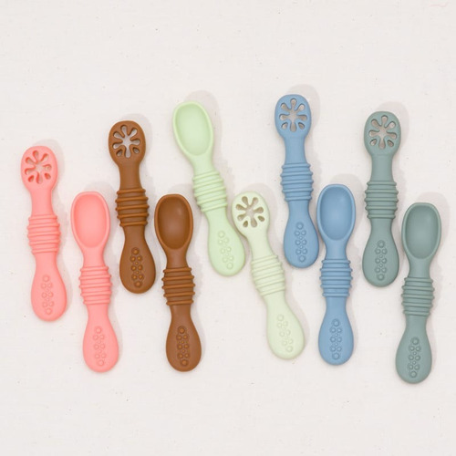 Set De Cucharas  Silicona Aprendizaje Bebé Pre-cucharas