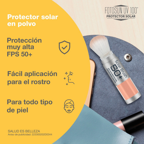 Protector Solar En Polvo Con Brocha Fotosun Fps 50+ 3 Pack