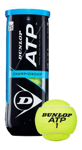 Tubo Pelotas Dunlop Atp Championship X 3 Balls Tenis  Olivos