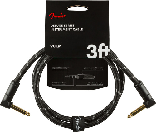 Cable Para Guitarra Deluxe, Ángulo/ángulo, 3', Tweed Negro