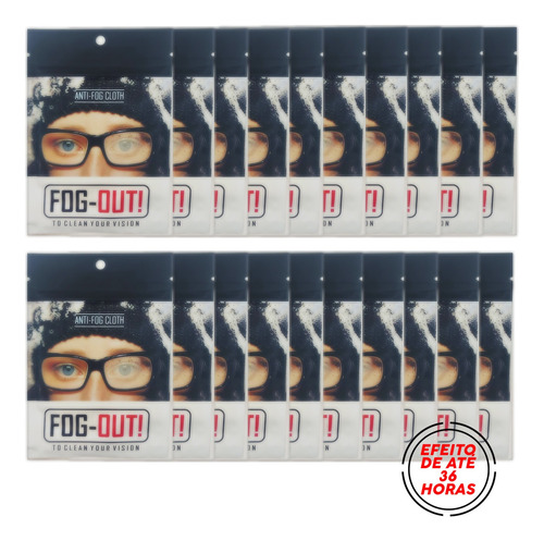 Imagem 2 de 5 de Kit 20 Flanela Antiembaçante Oculos Espelho Parabrisa