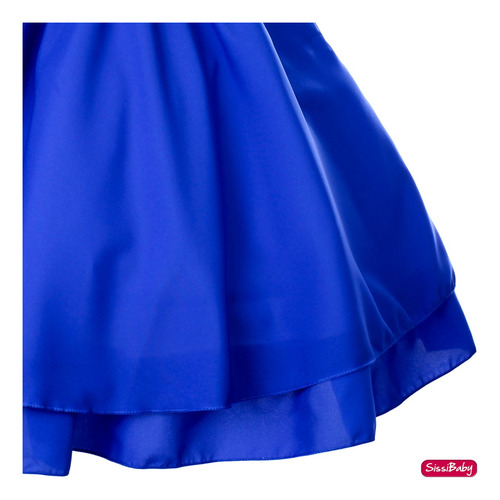 Vestido Infantil Azul Royal Festa Das Princesas Daminha